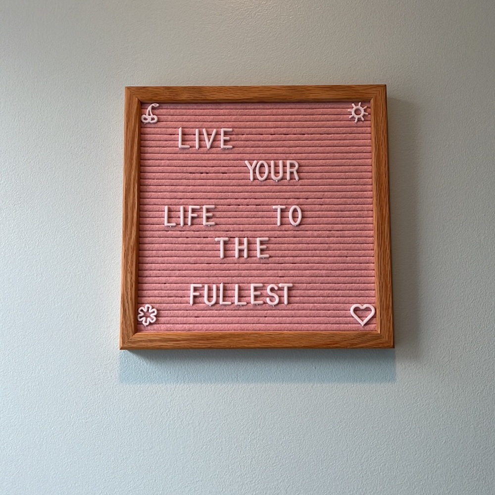 Pink word board